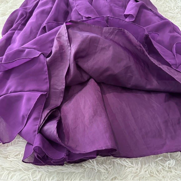 Charming Mia Juliana Girls Purple Ruffle Party Dress w/ Lace & Bow – Size 16 - Picture 5 of 15